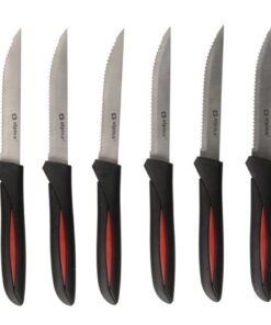 Alpina Steakmessen 23 cm 6 Stuks Zwart/Rood