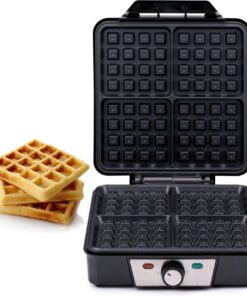 Alpina Wafelijzer Brusselse Wafels Antiaanbaklaag 4 Wafels 1200W
