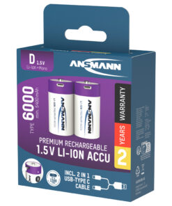 Ansmann Oplaadbaar Batterij D En Usb-c