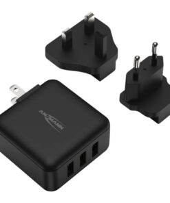 Alternative view of Ansmann USB Reisstekker VS/VK/EU Zwart