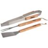 BBQ Gereedschap Set 3-delig RVS/Hout