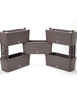 Bama Brick Koppelbare Plantenbakken 75L 59x23x27 cm 5 Stuks Antraciet