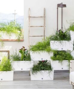 Alternative view of Bama Brick Koppelbare Plantenbakken 75L 59x23x27 cm 5 Stuks Wit