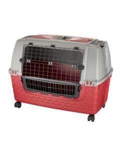 Bama Pet Transportbox met Wieltjes 88x52x60 cm Rood/Grijs