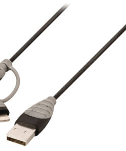 Alternative view of Bandridge BBM39400B10 2-in-1 Data En Oplaadkabel Usb Micro-b Male + Lightningadapter - A Male 1.00 M Zwart