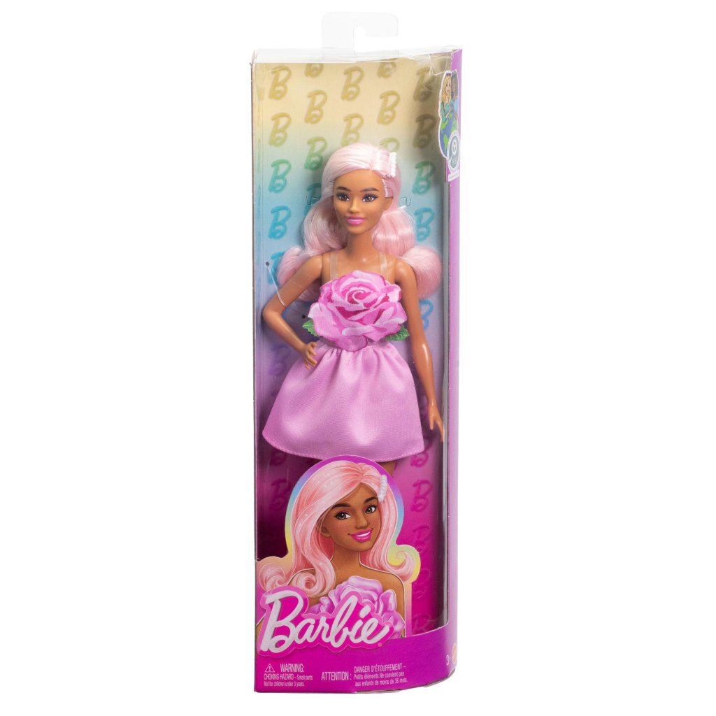 Barbie Fashionista Pop met Roze Roos Jurk - Image 2
