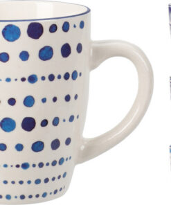 Beker New Bone Porselijn Wit/Blauw 10x8x9cm