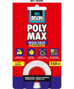 Bison Poly Max Tape 150 cm Wit