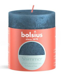 Bolsius Shimmer Stompkaars 8x6.8 cm Blauw