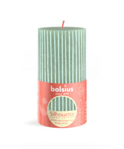 Bolsius Silhouette Stompkaars Jadegroen Met Print 13x6