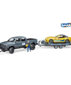 Bruder 02504 RAM Power Wagon en Roadster Bruder Racing Team + Figuur 1:16