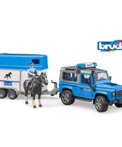 Bruder 02588 Politie Jeep met Paardentrailer + Paard en Figuur + Licht en Geluid