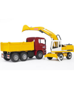Bruder 2751 MAN TGA Kiepauto met Liebherr Graafmachine