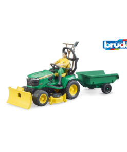 Bruder 62104 Bworld John Deere Zitmaaier + Aanhanger en Tuinman