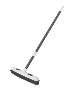 Clean Home Siliconen Bezem met Telescopische Steel Zwart/Wit