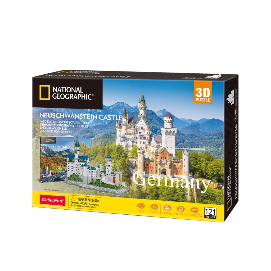 Cubic Fun National Geographic 3D Puzzel Neuschwanstein 121 Stukjes - Afbeelding 5