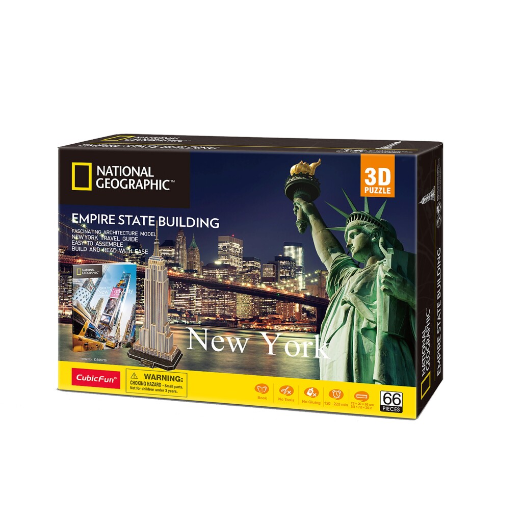 Cubic Fun National Geographic 3D Puzzel The Empire State Building 66 Stukjes - Afbeelding 4