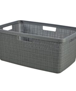 Curver Wasmand Jute-Look 46L Donkergrijs