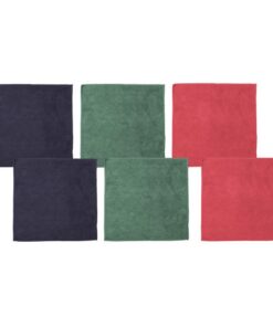 DDDDD Microvezeldoek Billie 30x30 cm 6 Stuks Donkerblauw/Groen/Rood