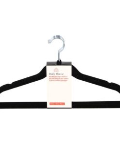 Daily Home Velvet Kledinghangers 6 Stuks Zwart