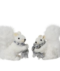 Decoratie Eekhoorn 13x7x15 cm Wit Assorti