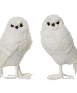 Decoratie Uil 14x13x25 cm Wit Assorti