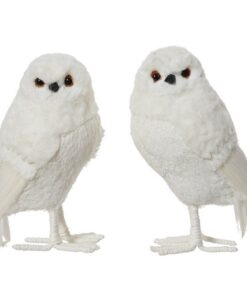 Decoratie Uil 9x8x15 cm Wit Assorti