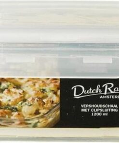 Dutch Rose Vershoudschaal Glas Vierkant 1200ml Wit