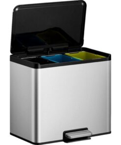 EKO Essential Recycling Pedaalemmer 3x9L Mat RVS