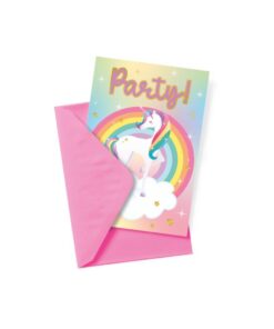 Eenhoorn Uitnodigingskaarten 6 Stuks