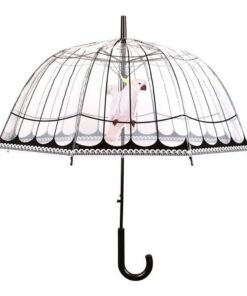 Esschert Design Paraplu Vogelkooi 81 cm Transparant/Zwart