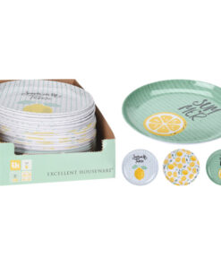 Excellent Houseware Bord Ø20 Cm Lemon 3 Assorti