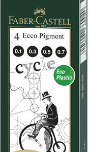 Faber Castell FC-166004 Tekenpen Ecco Pigment 4-delig Etui