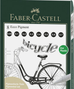 Faber Castell FC-166008 Tekenpen FC Ecco Pigment 8st. Lijn Breedtes 0.05 - 0.7 Mm