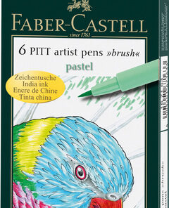 Faber Castell FC-167163 Tekenstift Faber-Castell Pitt Artist Pen Brush Etui A 6 Stuks Pastel