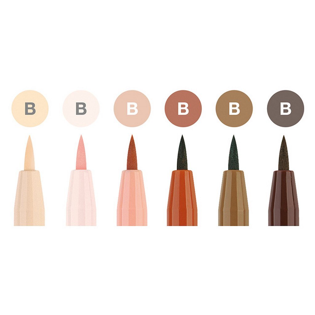 Faber Castell FC-167167 Pitt Artist Pens Brush Portrait 6 Stuks - Image 2