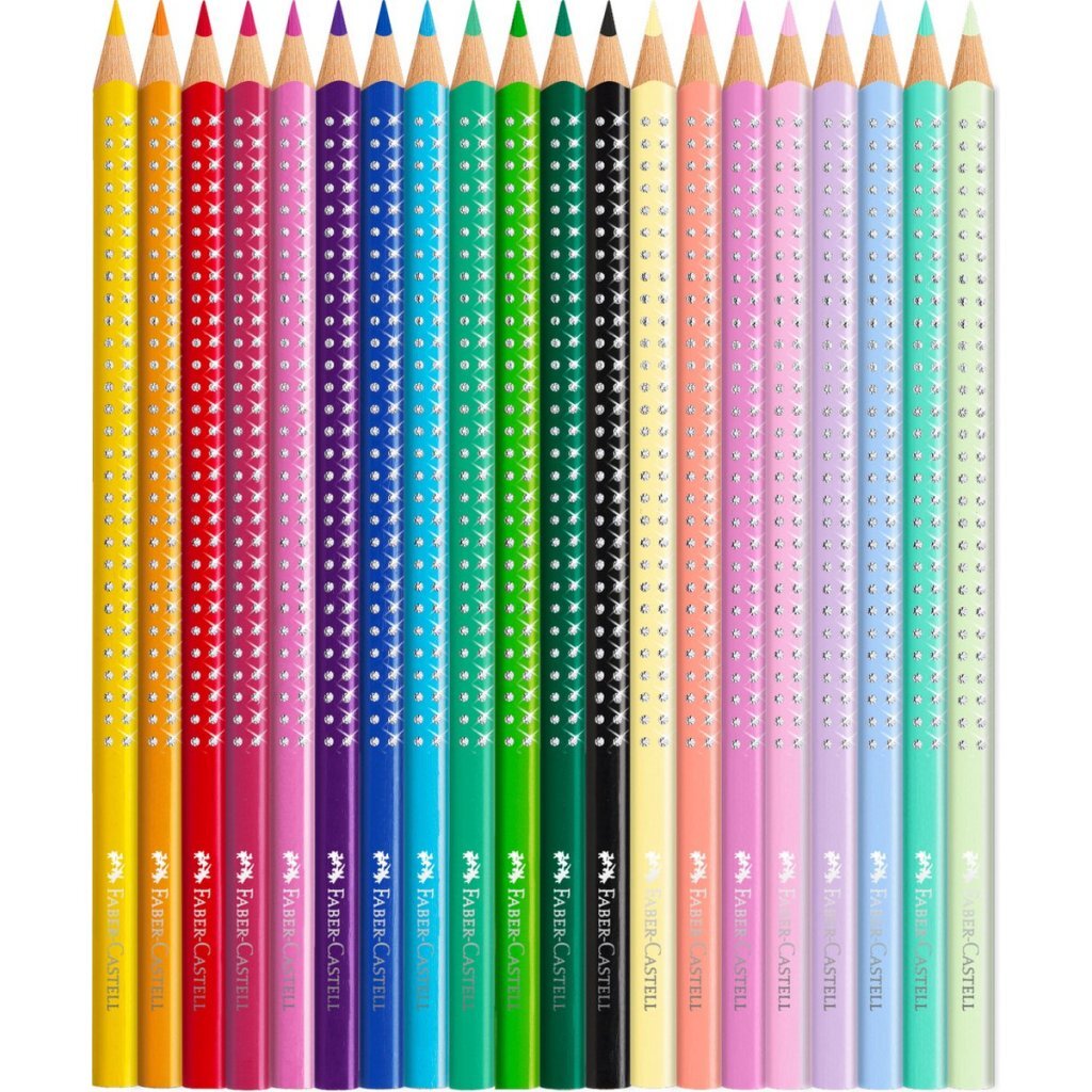 Faber Castell FC-201971 Kleurpotloden Sparkle in Vlinder Bewaarblik 12 Standaard Kleuren + 8 Pastel Kleuren + Stickers - Image 3