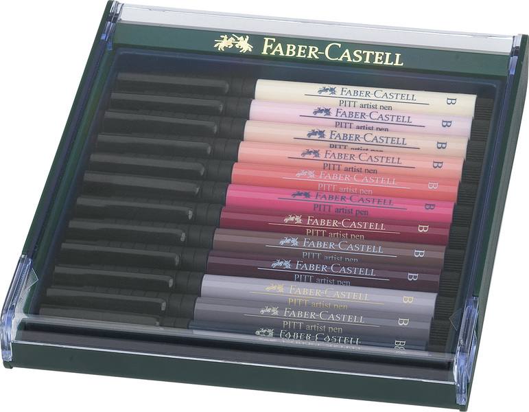 Faber Castell FC-267424 Tekenstift Faber-Castell Pitt Artist Pen Brush Set 12 Stuks Skin - Image 2