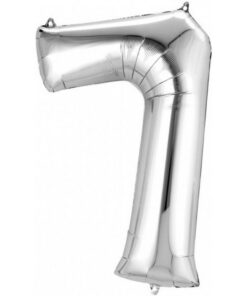 Folie Ballon Nummer 7 58x88 cm Zilver