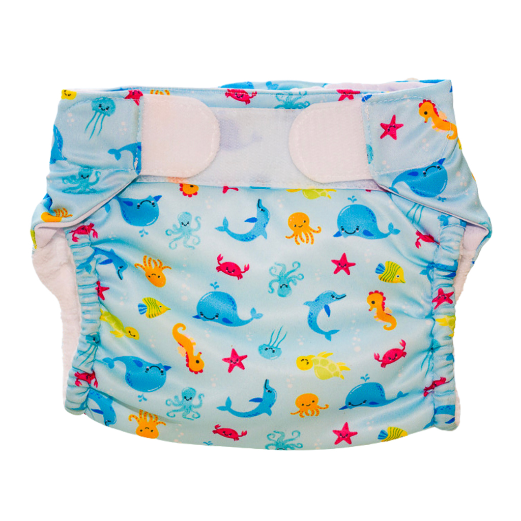 Freds Swim Academy Wasbare Zwemluier Zeedieren Maat 1 4-9 kg Blauw - Afbeelding 2