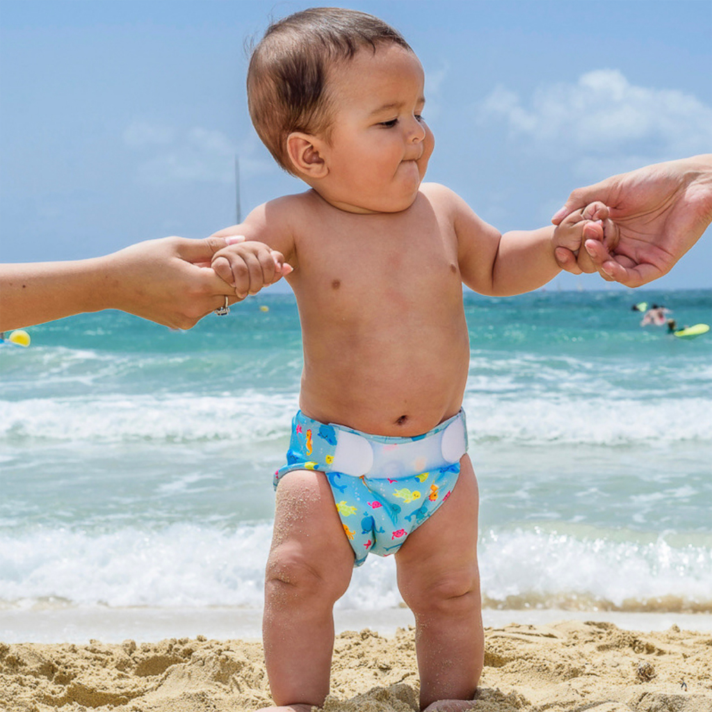 Freds Swim Academy Wasbare Zwemluier Zeedieren Maat 1 4-9 kg Blauw - Afbeelding 5