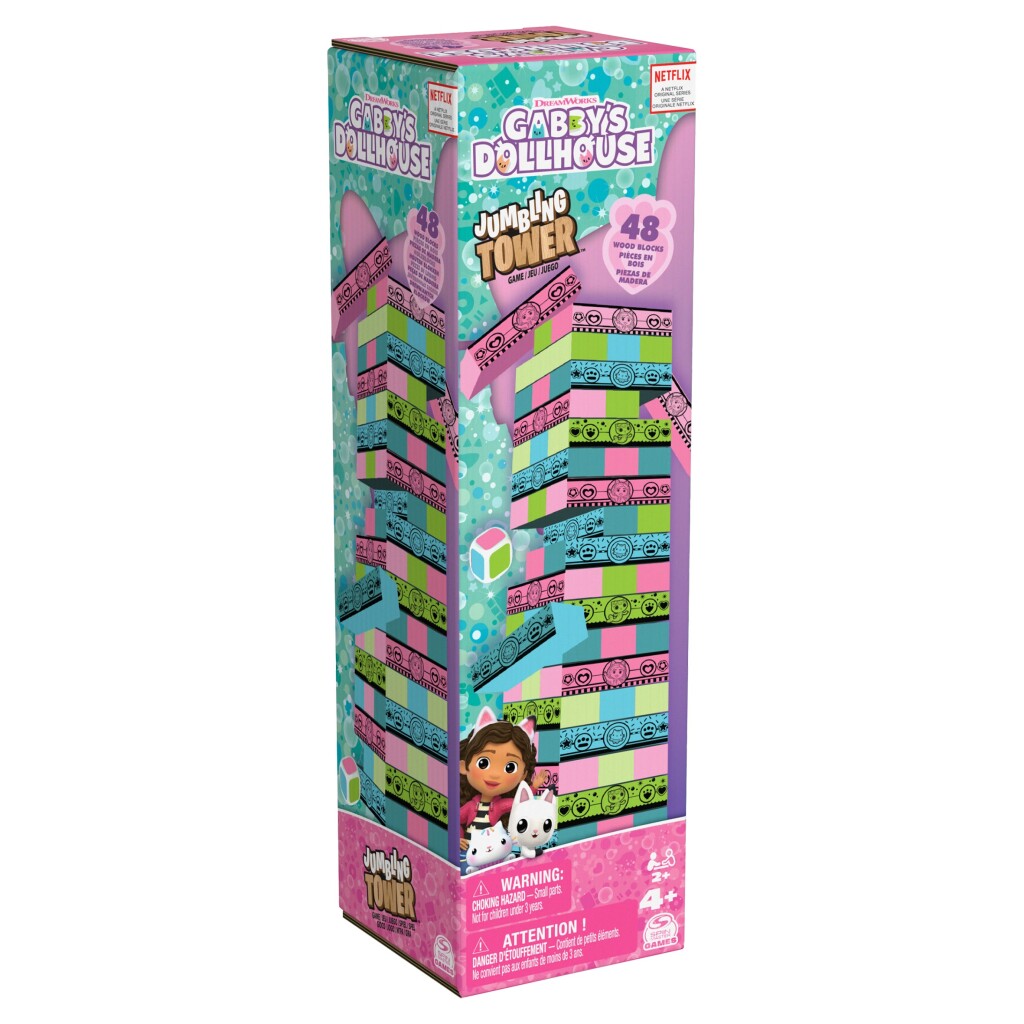 Gabby's Dollhouse Jumbling Tower Blokkentoren Spel met 48 Houten Blokjes - Afbeelding 5