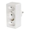Hama 3-Way Multi-Plug 2 Euro Sockets/1 Socket With Earth Contact White