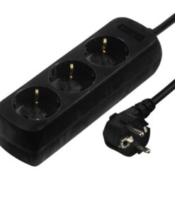 Alternative view of Hama 3-Way Power Strip With Child Safety Feature 5 M Black