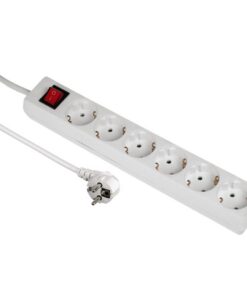 Alternative view of Hama 6-Way Power Strip With Switch And Child Protection 5 M White