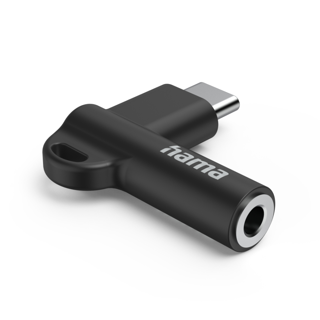Hama Aux-Adapter USB C–3.5 mm Jack Aansluiting 90° Hoekstekker Zwart - Afbeelding 4