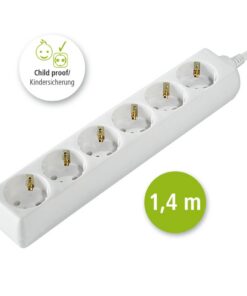 Alternative view of Hama Distribution Panel 6 Sockets Child-proof 1.4 M White