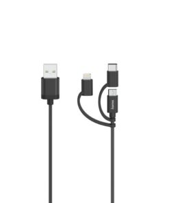 Hama Micro-USB-kabel 3in1 Incl. Adapt. Naar USB-C & Lightning USB 2.0 0