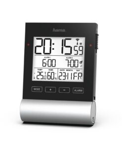 Hama Radiogestuurde Wekker Black Line Zwart