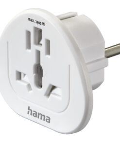 Hama Reisadapter Type E En F 3-polig Universeel Wereld Naar Europa Wit